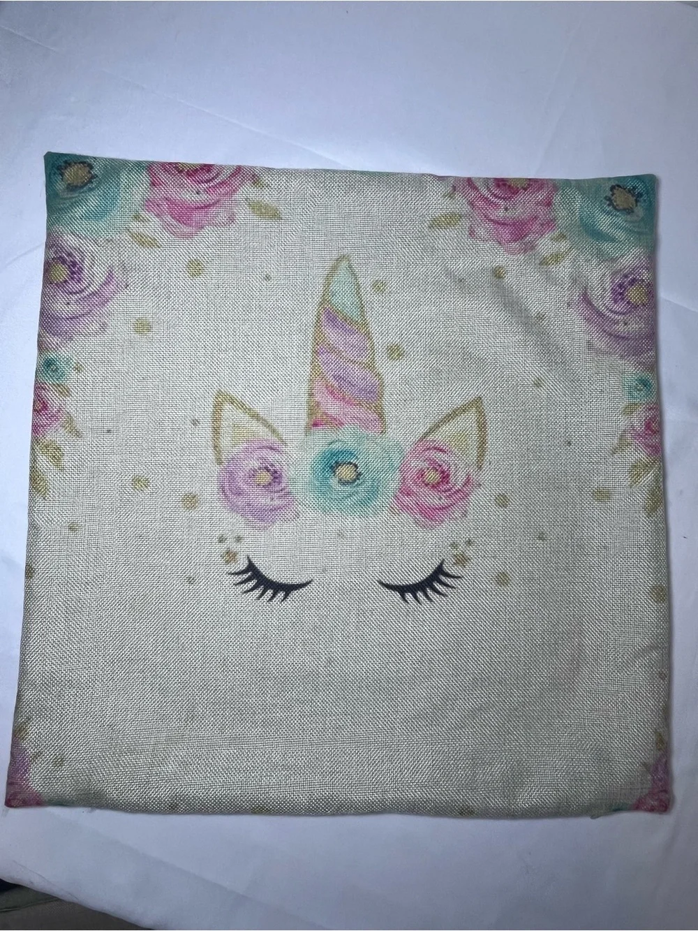 Pastel Unicorn Floral Throw Pillow Cases Set